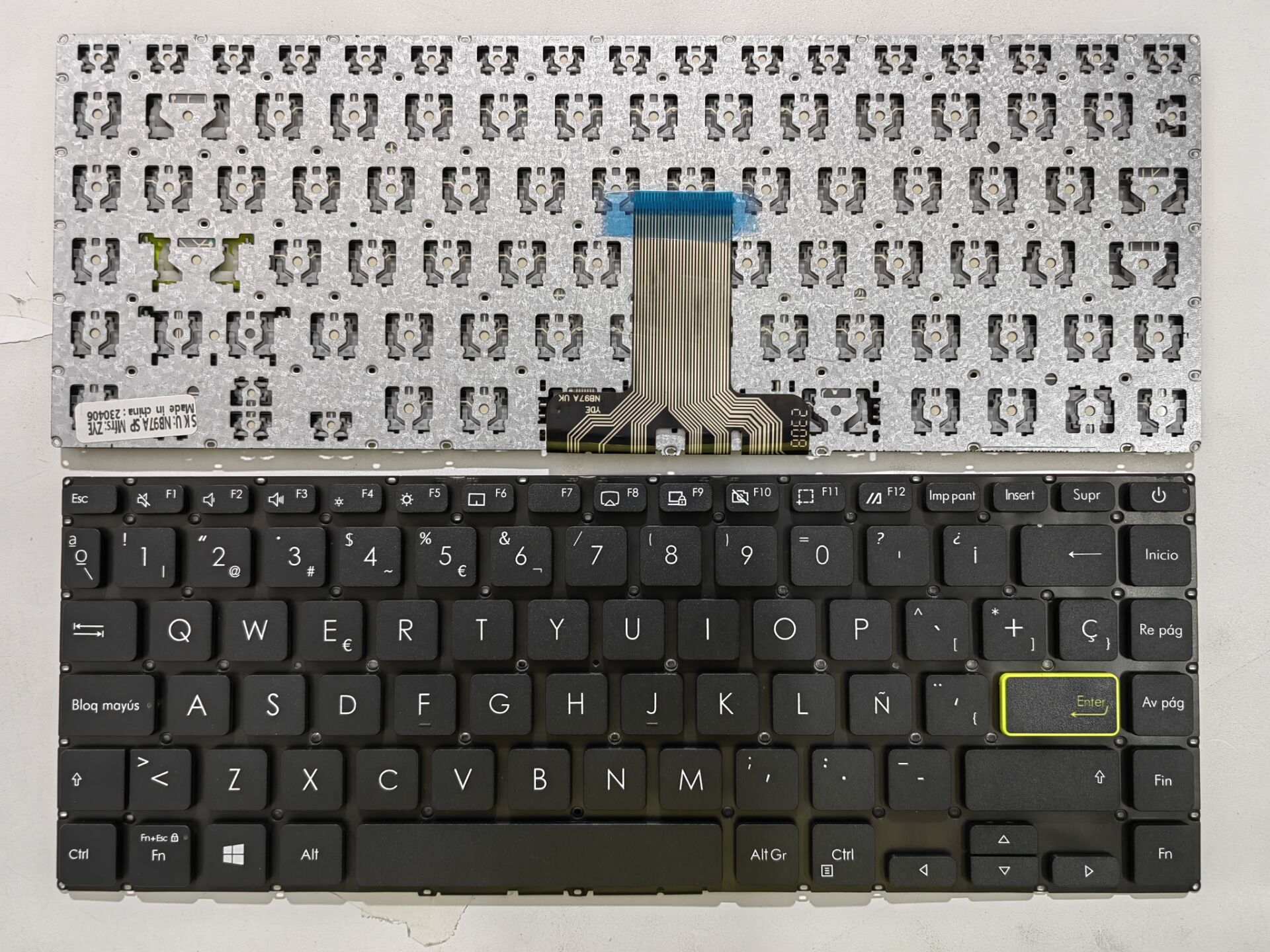 Picture of New Replacement Laptop Keyboard For ASUS S433/X421/S4600/V4050F/E410M small carriage return BLACK (OEM) SP Layout
